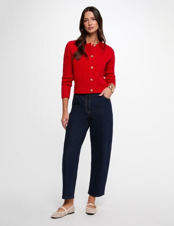 MORGAN Cardigan trecce con bottoni oro