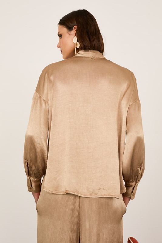 PHILIA LOFT Blusa con fusciacca in satin goffrato