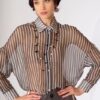 SISTE'S Camicia rigata chiffon con collana