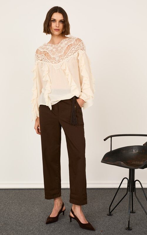 24ACEEDA6610336F1D4B0B78959580EF_ PHILIA LOFT Pantalone con elastico in vita mod baloon con accessorio