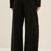 SOUVENIR Pantalone largo con elastico in vita e cintura