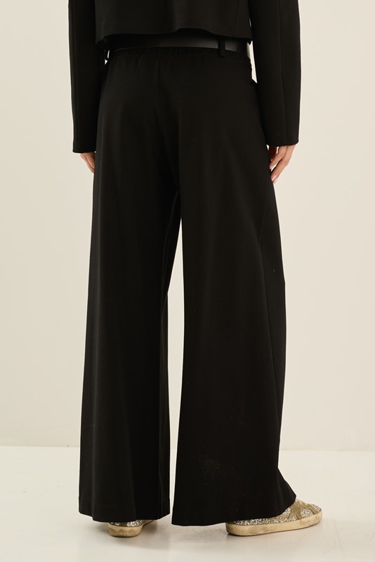 SOUVENIR Pantalone largo con elastico in vita e cintura