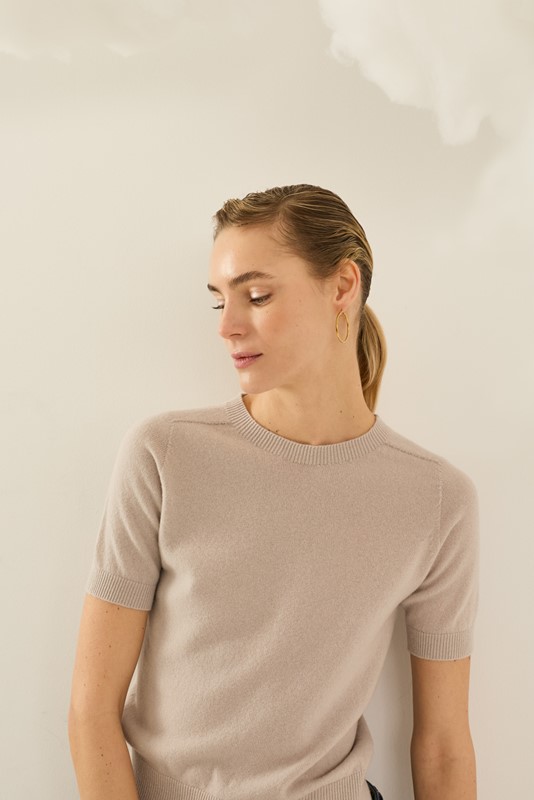 SOUVENIR Maglia in lana girocollo maniche corte