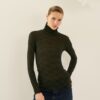 SOUVENIR Maglia a righe collo alto misto cachemire