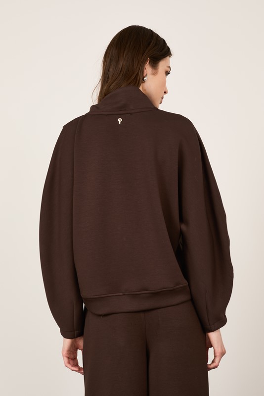 PHILIA LOFT Bomber in felpa con manica balloon e spilla fiore