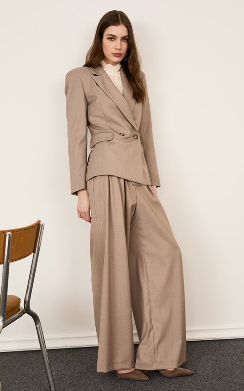 44EF53A3BE498585F3E7D4D07460A465_ PHILIA LOFT Pantalone vita alta a palazzo con pences