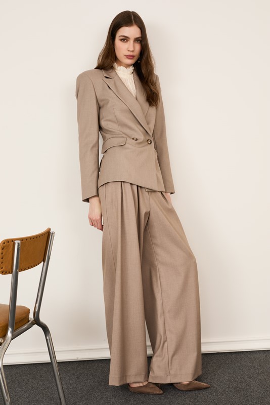 PHILIA LOFT Pantalone vita alta a palazzo con pences