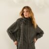 511E67DFD935E009F388E11C7F8269EC_ SOUVENIR Camicia over gessato oro misto lana con sciarpina