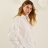 SOUVENIR Camicia over taglio dritto con manica a sbuffo