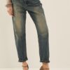 SOUVENIR Jeans vita bassa lavaggio al the