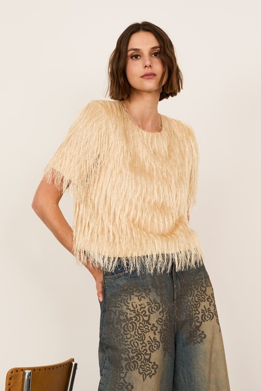 PHILIA LOFT Blusa con frange e spalline