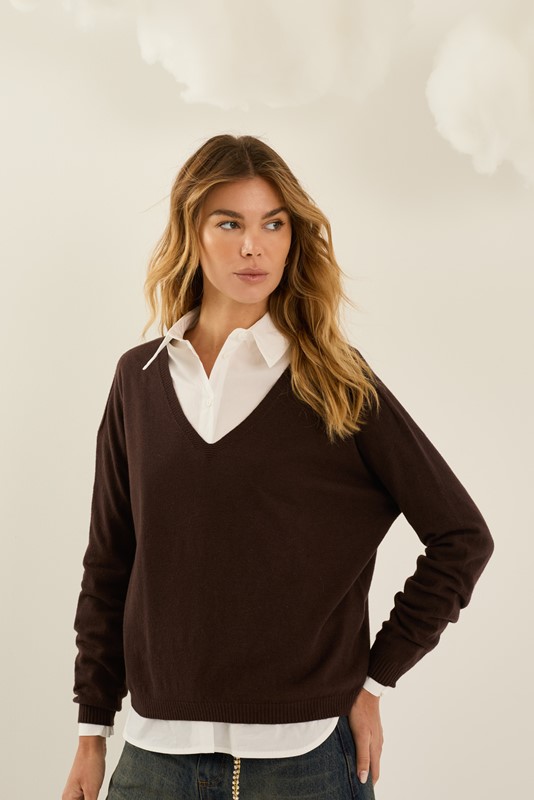 SOUVENIR Maglia over scollo a v