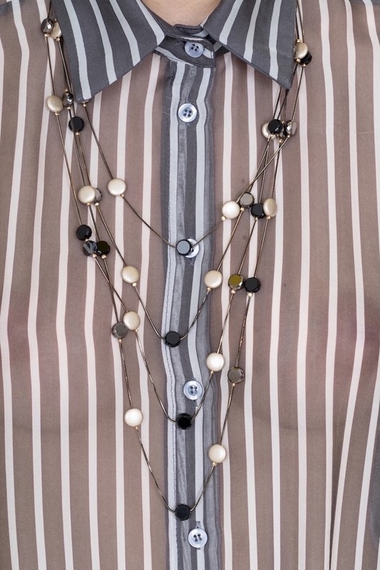 SISTE'S Camicia rigata chiffon con collana