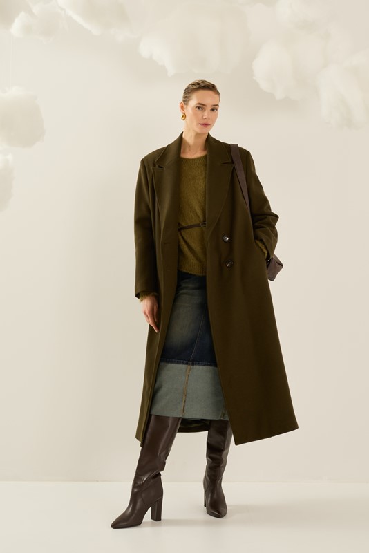SOUVENIR Cappotto collo revers lungo con abbottonatura laterale
