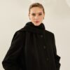 SOUVENIR Cappotto lungo over girocollo con sciarpa applicata