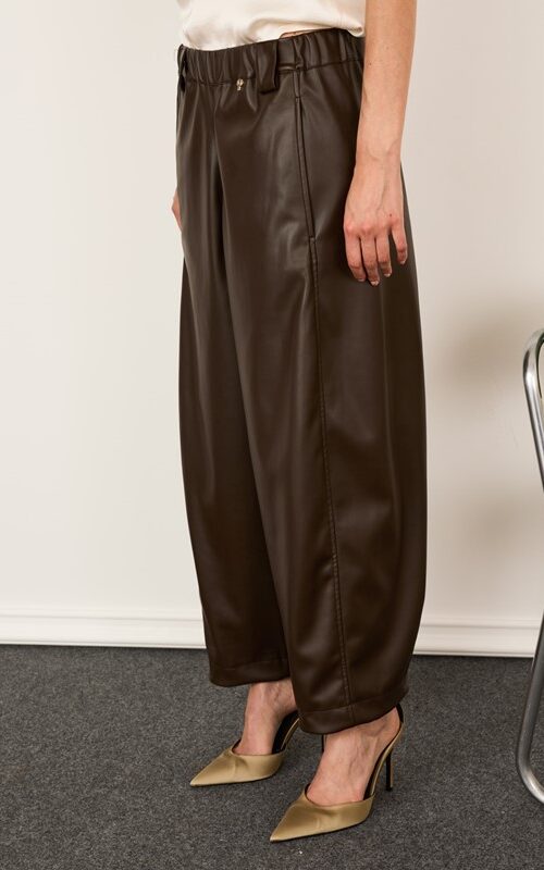 PHILIA LOFT Pantalone ecopelle mod baloon con elastico in vita