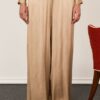 PHILIA LOFT Pantalone con elastico in vita gamba dritta satin goffrato