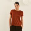 SOUVENIR T-shirt in viscosa elast girocollo mezza manica