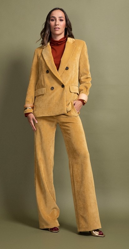 7C7C4B6DA8E6E4F9F6F43FFC529A2C47_ PEPE ROSA Blazer in velluto doppiopetto a costine