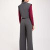 7E3B730C360541F440E26E3E785D91F3_ MORGAN Gilet crop gessato 1 bottone con spalline imbottite