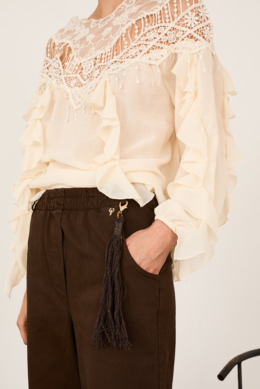 PHILIA LOFT Pantalone con elastico in vita mod baloon con accessorio