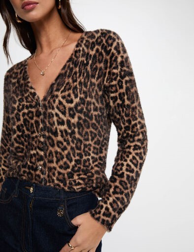 MORGAN Cardigan teddy maculato