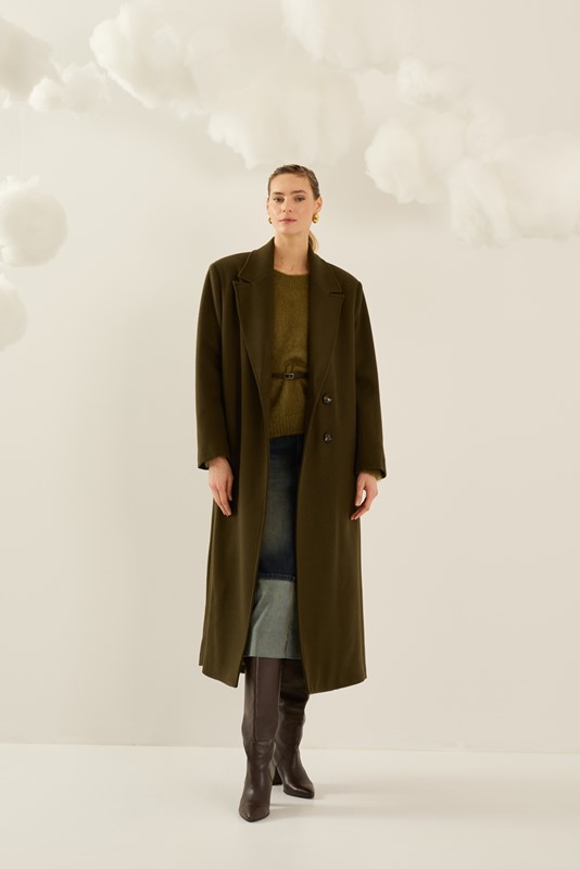 SOUVENIR Cappotto collo revers lungo con abbottonatura laterale