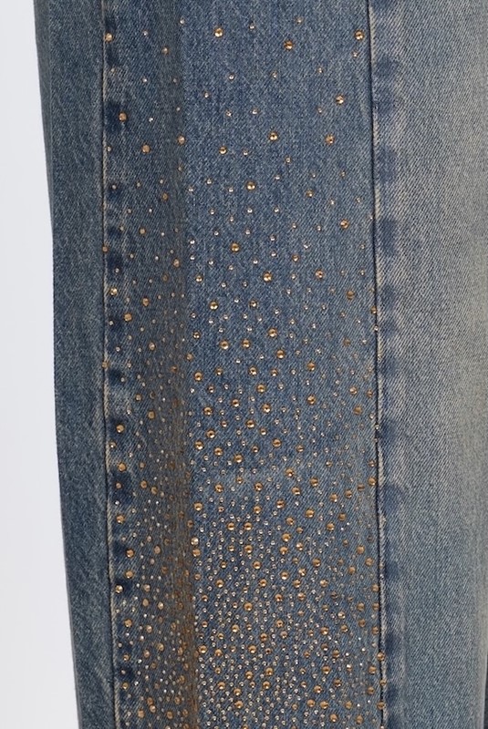 SISTE'S Jeans con banda strass bronzo
