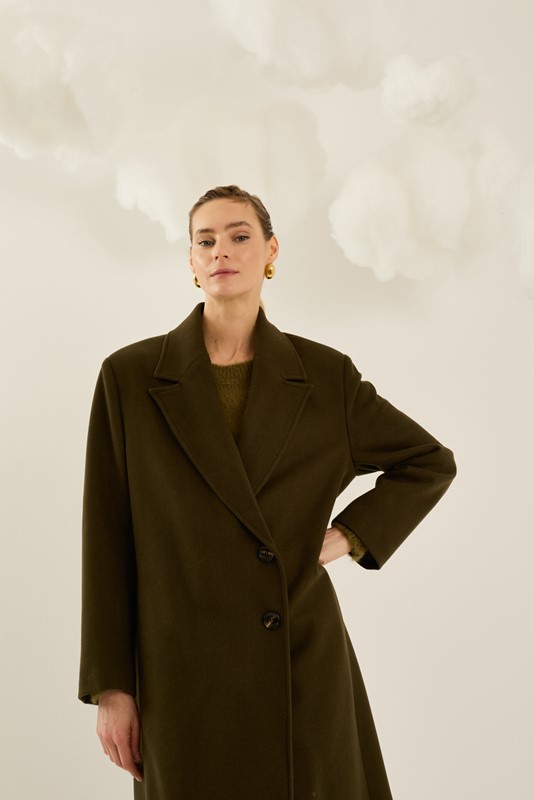 SOUVENIR Cappotto collo revers lungo con abbottonatura laterale