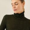 SOUVENIR Maglia a righe collo alto misto cachemire