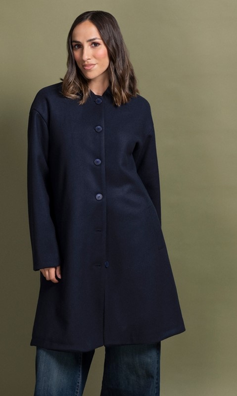 PEPE ROSA Cappotto midi over con bottoni dietro