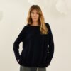 SOUVENIR Maglia over scollo tondo con spacchetti laterali