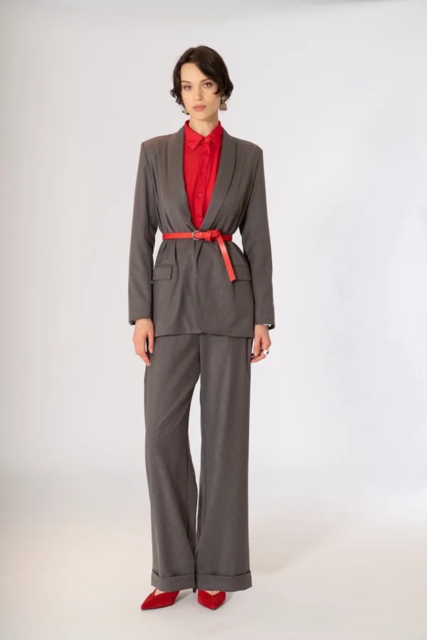 SISTE'S Giacca blazer con cintura a contrasto