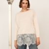 PHILIA LOFT Maglia scollo a barca con pizzo sul fondo
