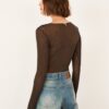 PHILIA LOFT Body girocollo misto cachemire con inserti in pizzo