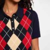 MORGAN Polo in maglia a rombi mezza manica