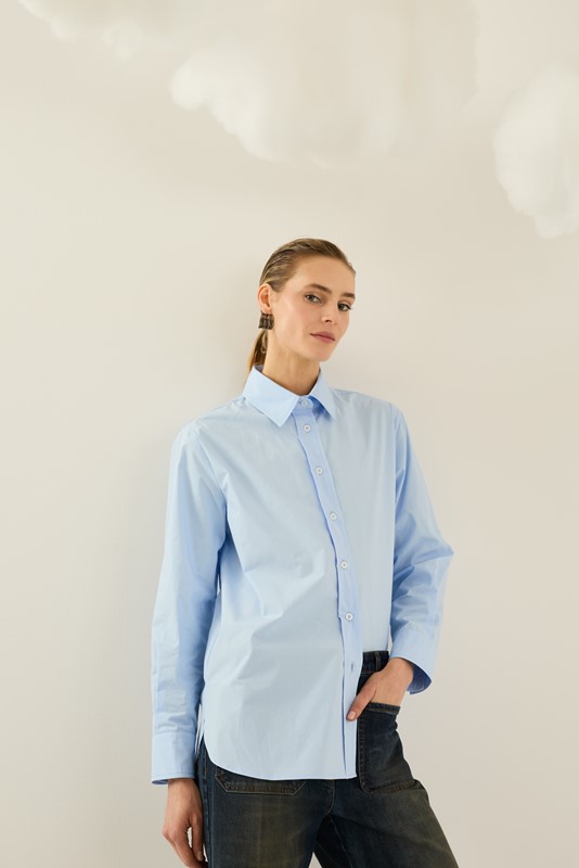 SOUVENIR Camicia in cotone taglio dritto