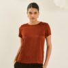 SOUVENIR T-shirt in viscosa elast girocollo mezza manica