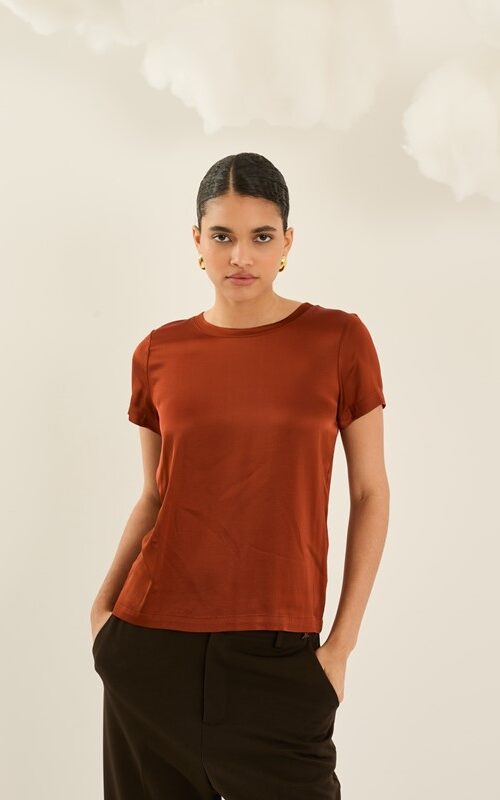 SOUVENIR T-shirt in viscosa elast girocollo mezza manica