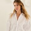 SOUVENIR Camicia over taglio dritto con manica a sbuffo