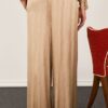 PHILIA LOFT Pantalone con elastico in vita gamba dritta satin goffrato