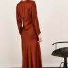 PHILIA LOFT Abito lungo scollo v in satin