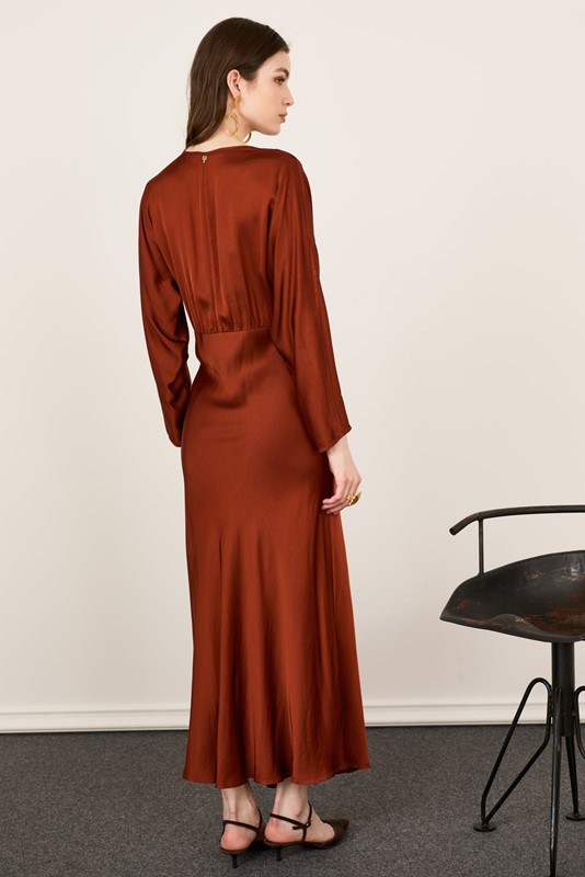 PHILIA LOFT Abito lungo scollo v in satin