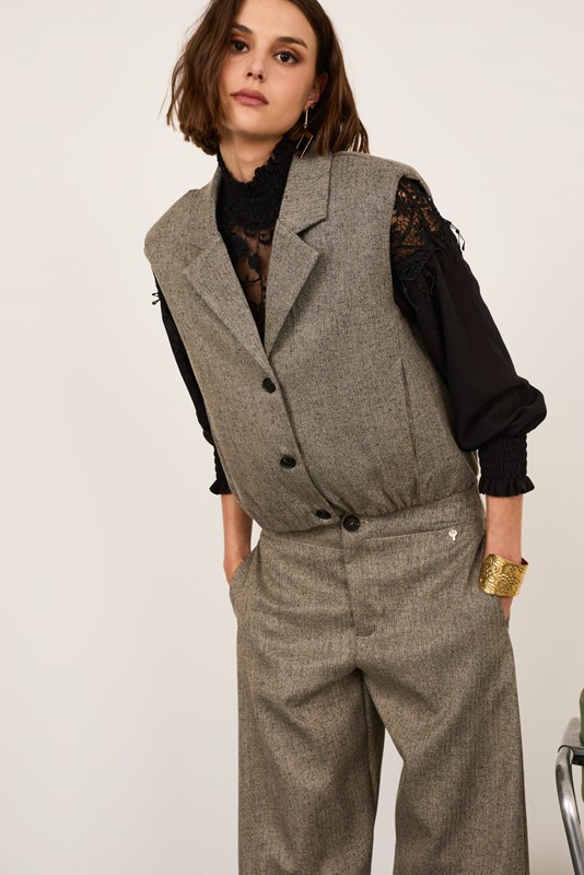 PHILIA LOFT Gilet melange con arricciatura sul fondo