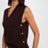 C6CEE977E765245D38E45807C99A9BDB_ MORGAN Gilet in maglia scollo a v e bottoni laterali