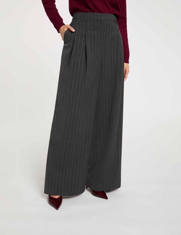 MORGAN Pantalone gessato con pences gamba dritta