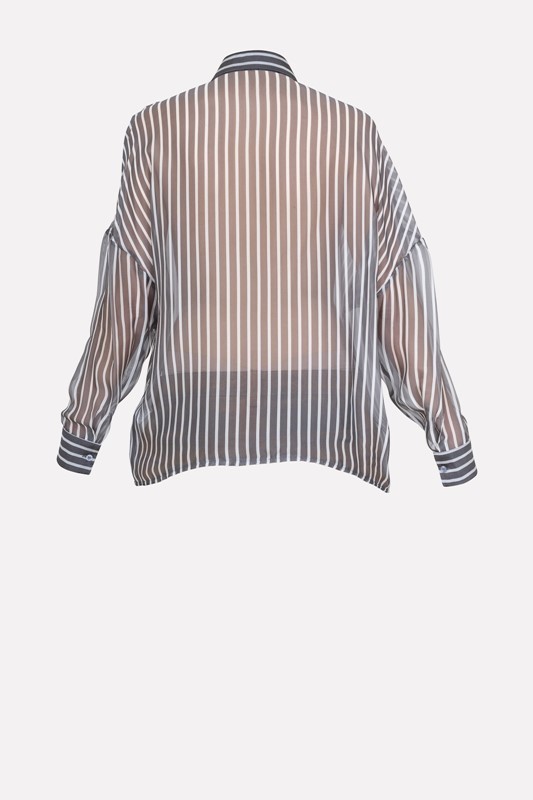 SISTE'S Camicia rigata chiffon con collana
