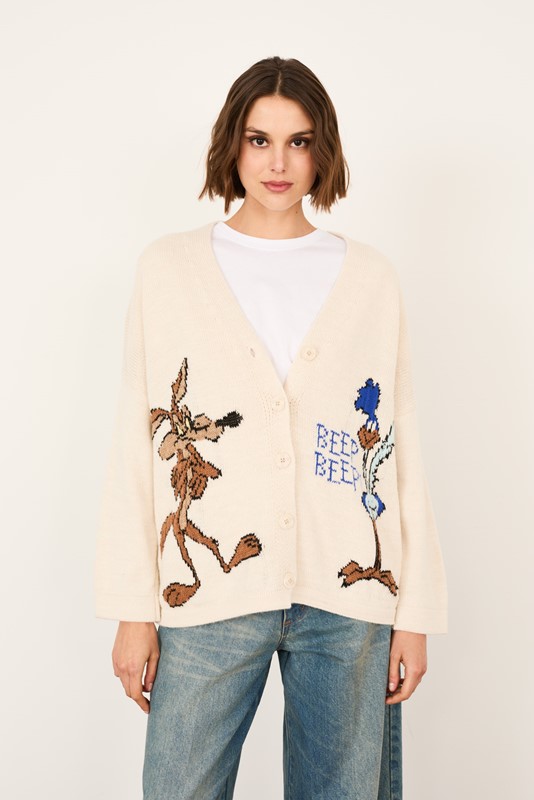 PHILIA LOFT Cardigan over con bottoni cartoon