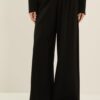 SOUVENIR Pantalone largo con elastico in vita e cintura