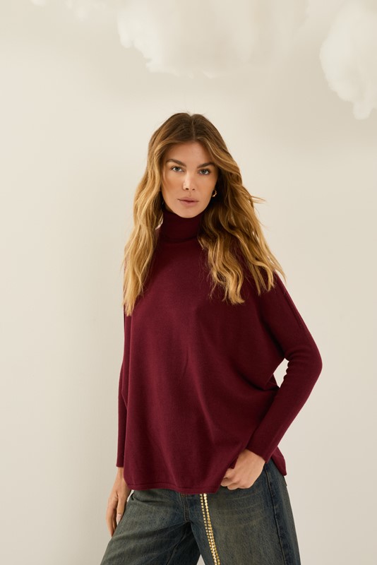 D04AD09EA22D3CD597CAD4D623CC8D62_ SOUVENIR Maglia lunga dritta collo alto con spacchetti laterali